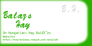 balazs hay business card